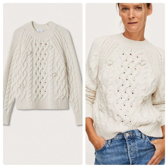 Mango Sweater Cable Knit New - Picture 1 of 9